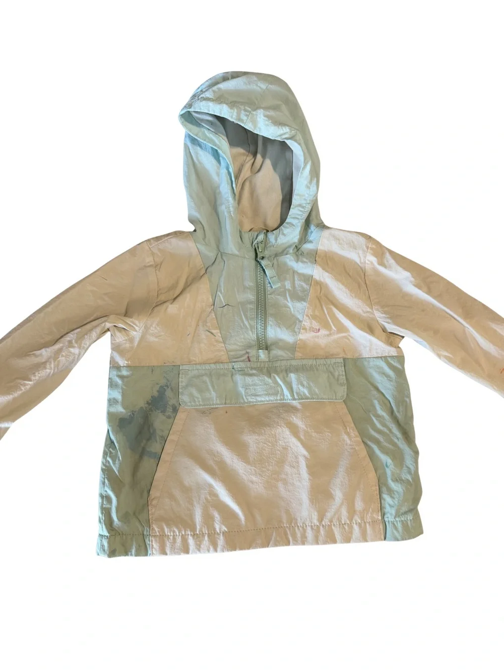 (5 for $10) | Cat & Jack Light Aqua and Cream Pullover Windbreaker Hoodie